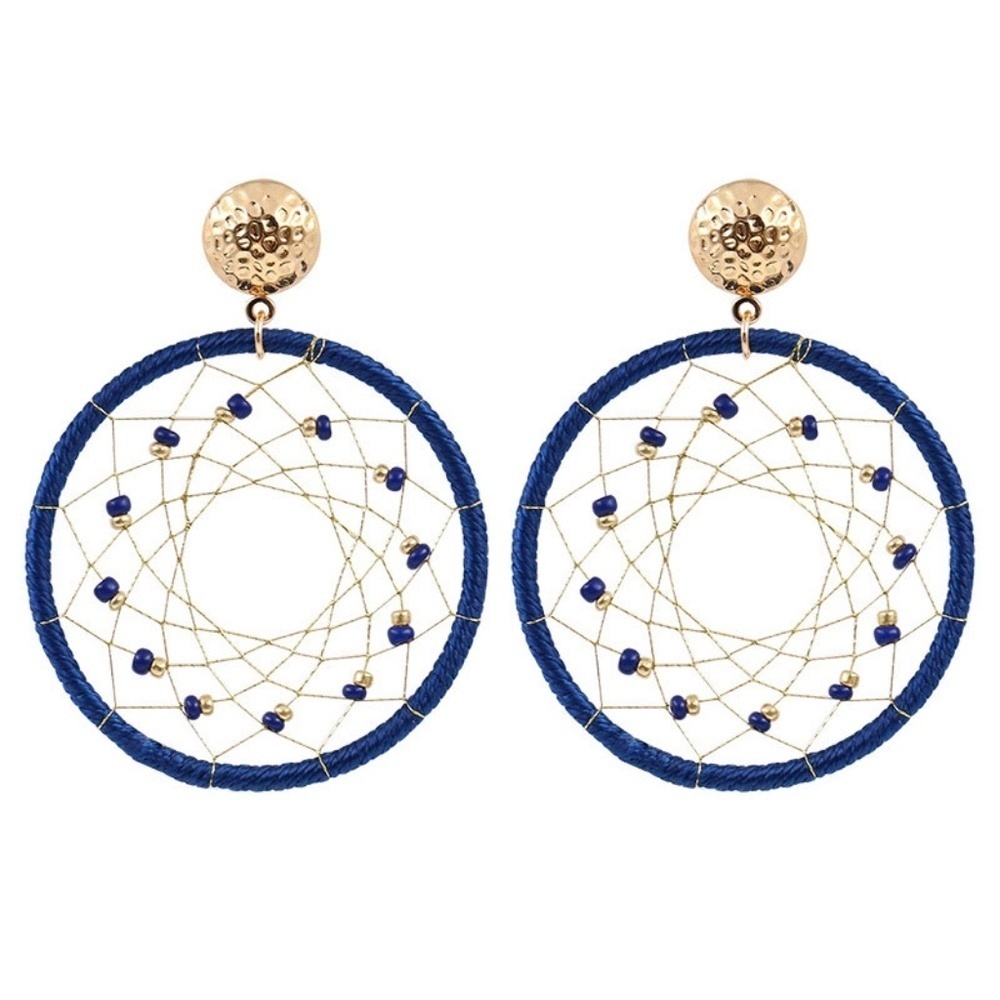*CHLOE* Navy Dreamcatcher Design Fashion Earrings
